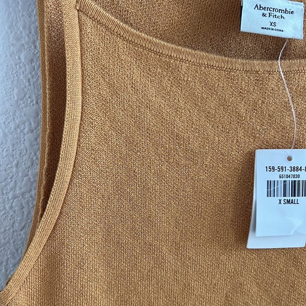 NWT Abercrombie & Fitch Golden Mustard High Neck Stretchy Dress XS - Picture 5 of 6
